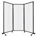 Versare QuickWall Folding Portable Partition 8'4" x 6'8" Opal Polycarbonate 1821224